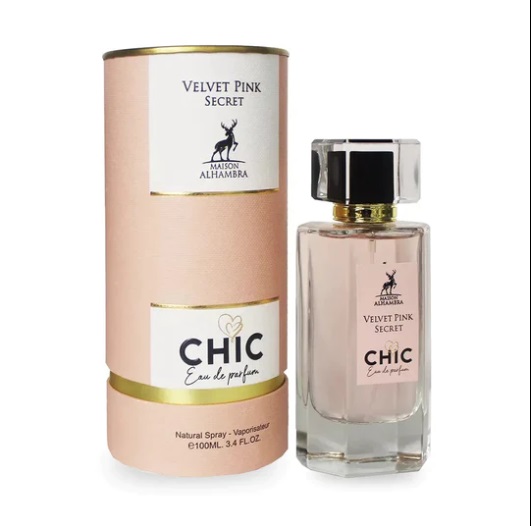 Velvet pink secret chic eau de perfume for women 100ml by maison Alhambra